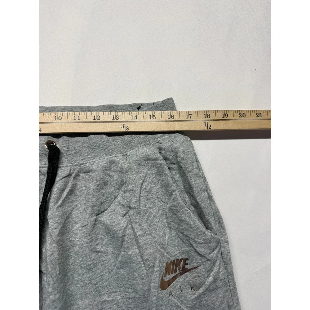 Nike Air Sweatpants Womens XL Heather Gray Metallic Gold Logo‎ Athleisure Jogger